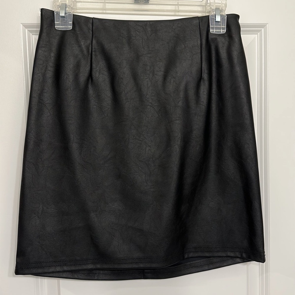asos faux leather mini skirt